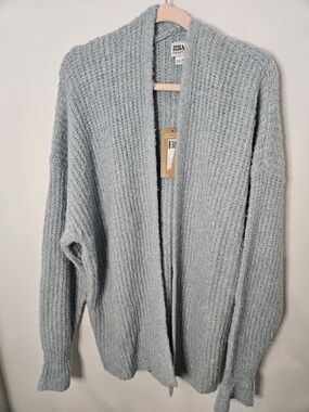 Eddie Bauer Women's Light Robins Egg Blue Open-Front Cozy Cardigan Sweater Bnwt